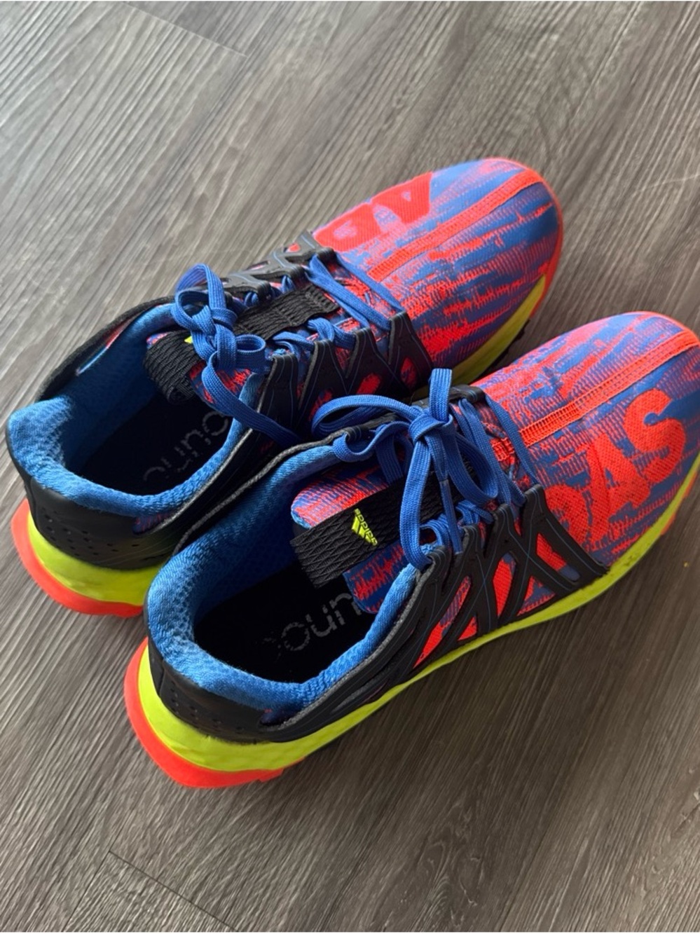 adidas Youth Blue & Neon Pink Athletic Shoes